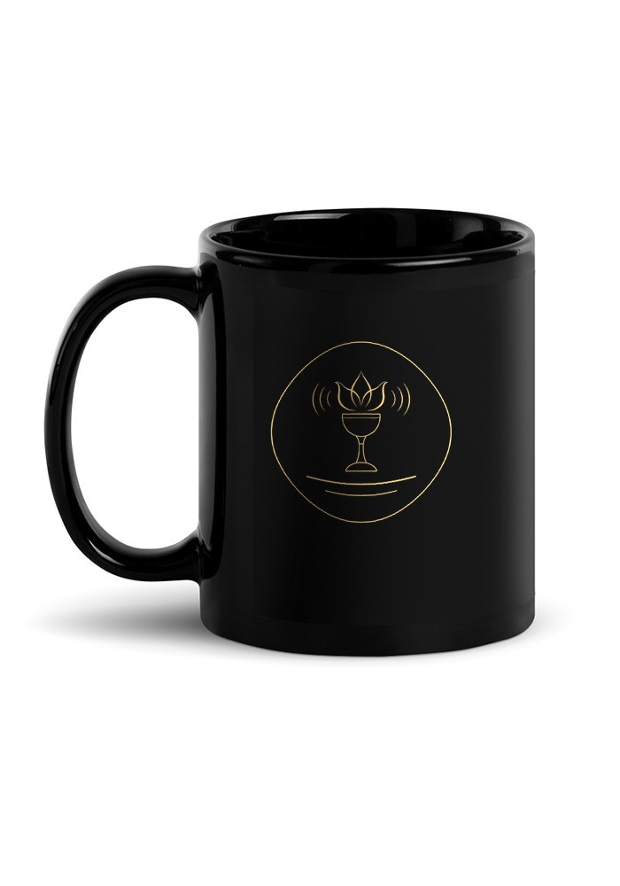 The SIPS Experience Podcast Mug: black glossy with gold podcast mark