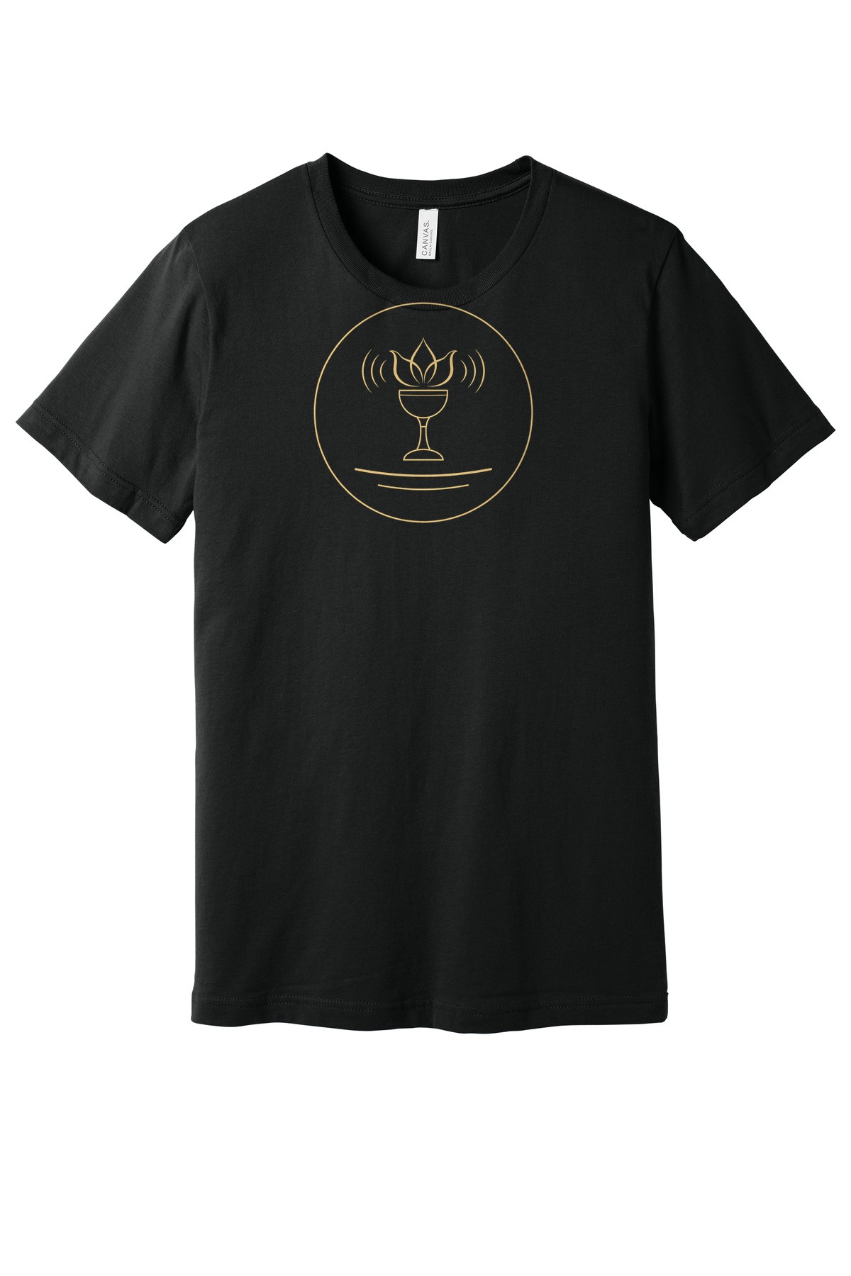 The SIPS Experience Podcast Tee: vintage black with gold podcast mark